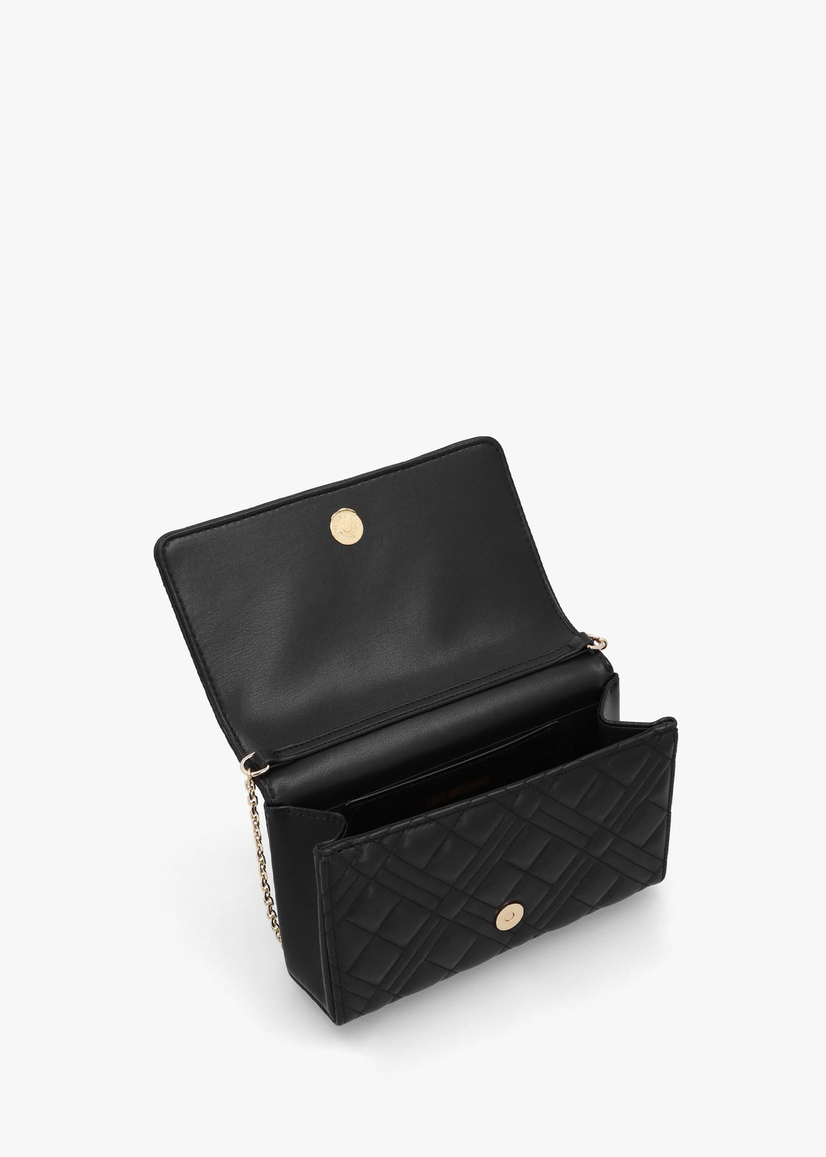 Diamond Quilt Flapover II Nero Cross-Body Bag