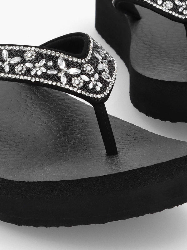 Women’s Vinyasa Butterfly Kiss Black Flip Flops