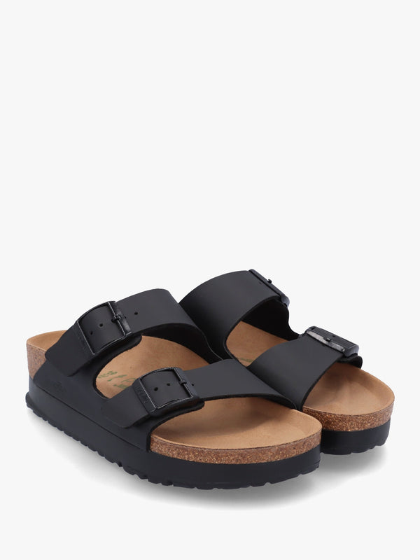 Arizona Pap Flex Platform Birko-Flor Black Mules