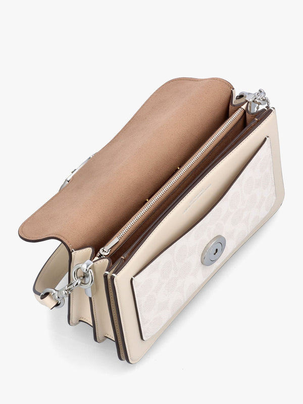 Tabby 26 Signature Coated Canvas White Chalk Shoulder Bag