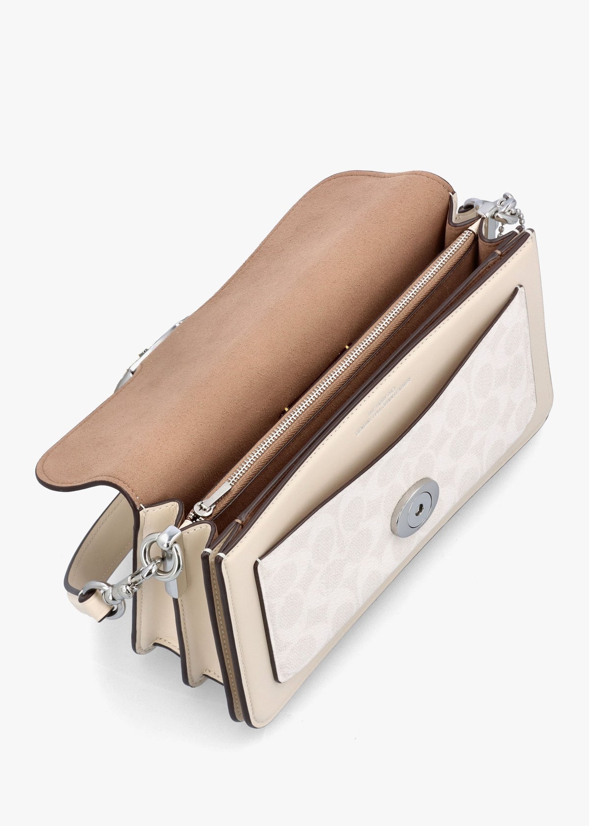 Tabby 26 Signature Coated Canvas White Chalk Shoulder Bag
