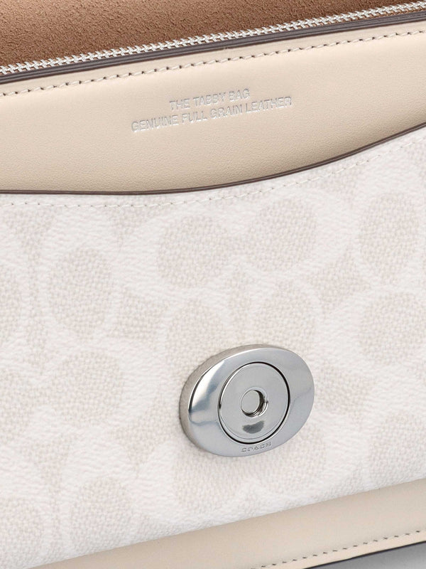 Tabby 26 Signature Coated Canvas White Chalk Shoulder Bag