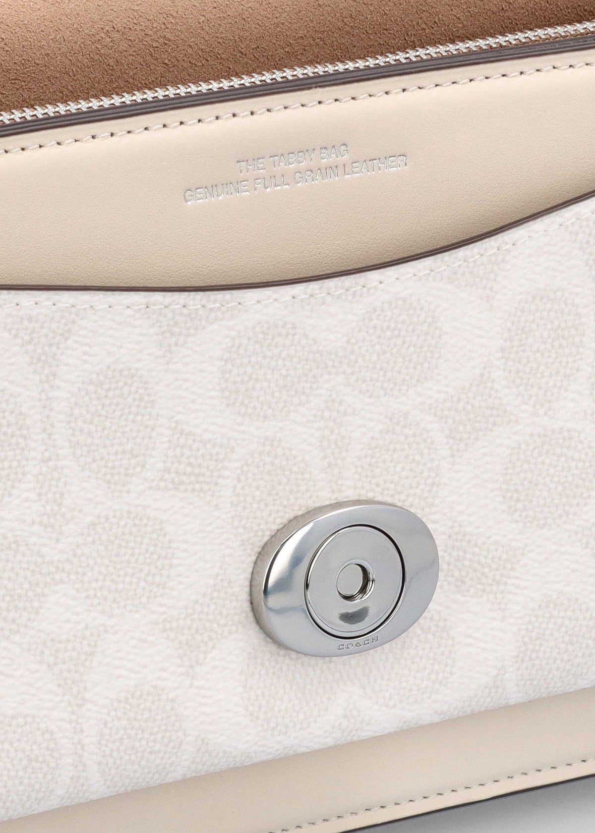 Tabby 26 Signature Coated Canvas White Chalk Shoulder Bag