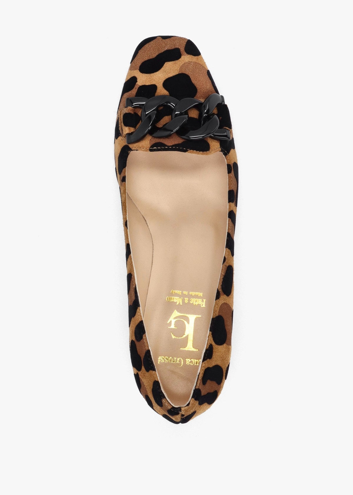 Leopard Suede Block Heel Court Shoes