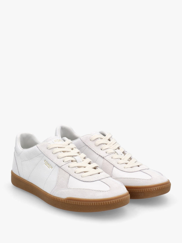 Ellis Optic White Leather & Suede Trainers
