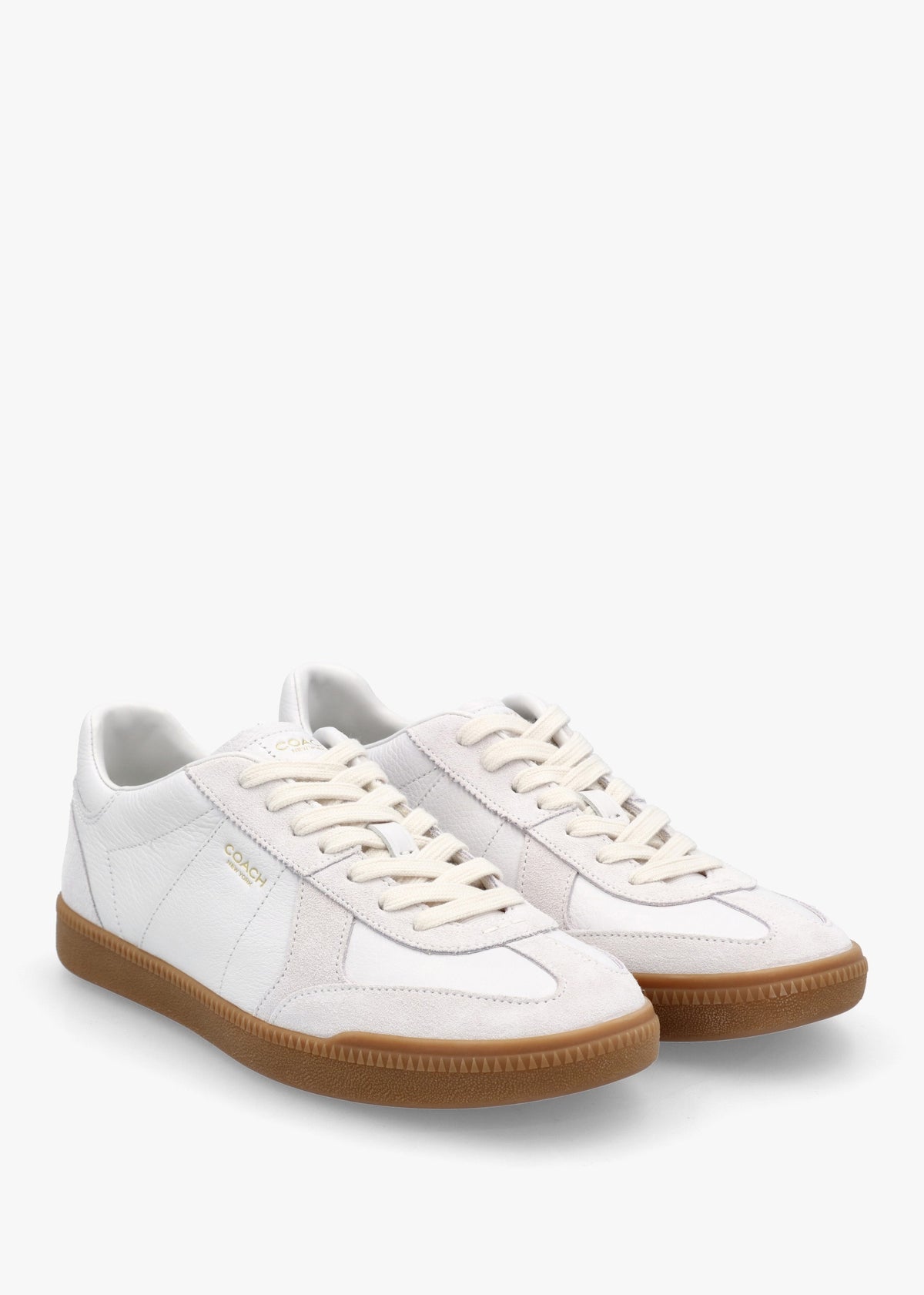 Ellis Optic White Leather & Suede Trainers