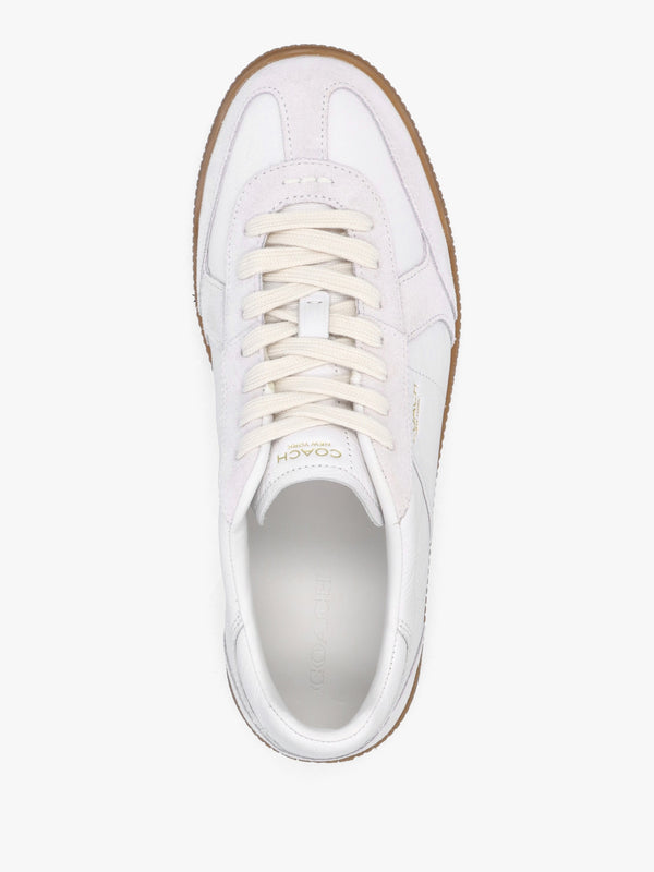 Ellis Optic White Leather & Suede Trainers
