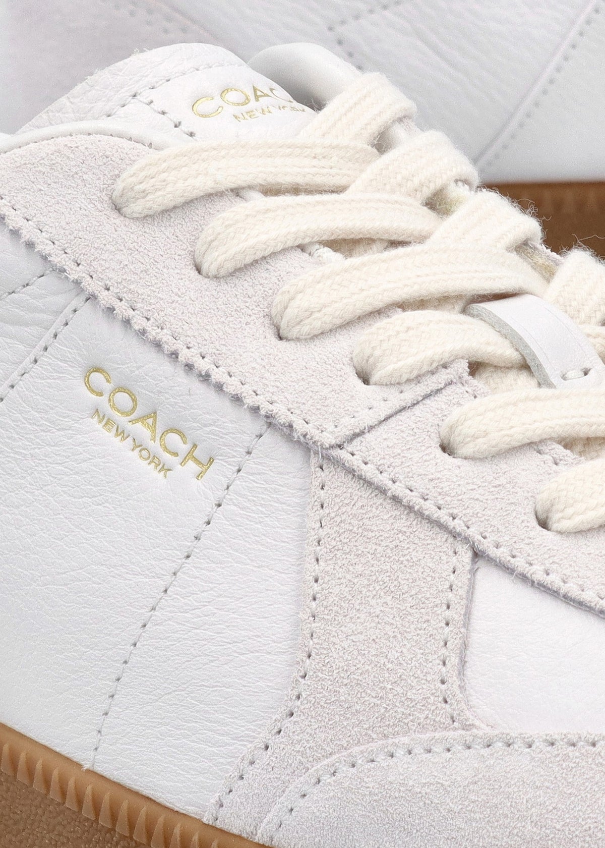 Ellis Optic White Leather & Suede Trainers