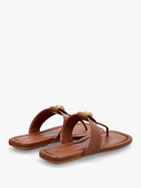 The Dual T Strap Brandy Leather Sandals