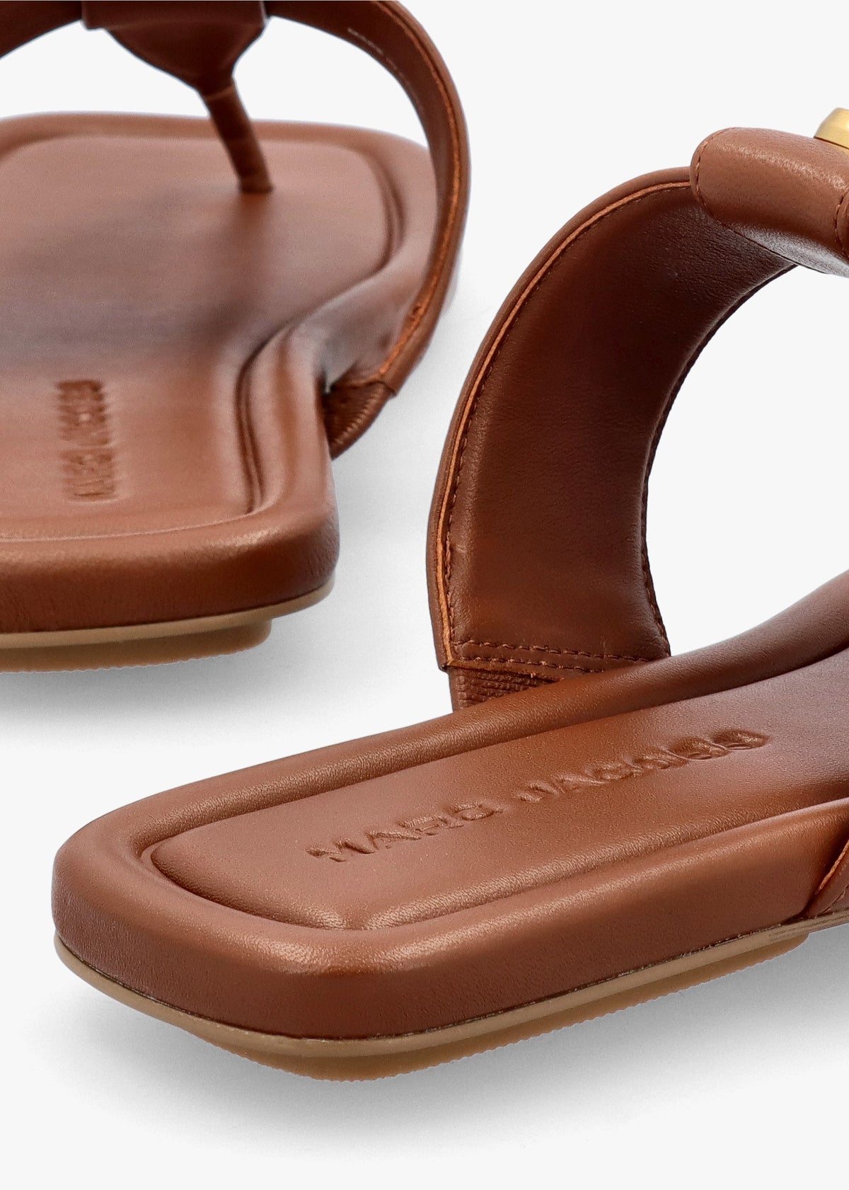 The Dual T Strap Brandy Leather Sandals