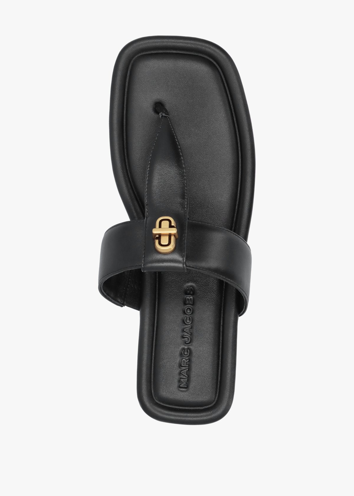 The Dual T Strap Black Leather Sandals