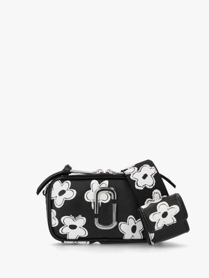 The Daisy Snapshot Black White Leather Camera Bag