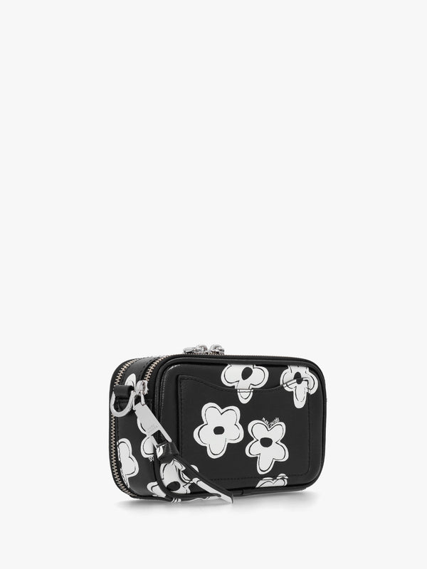 The Daisy Snapshot Black White Leather Camera Bag