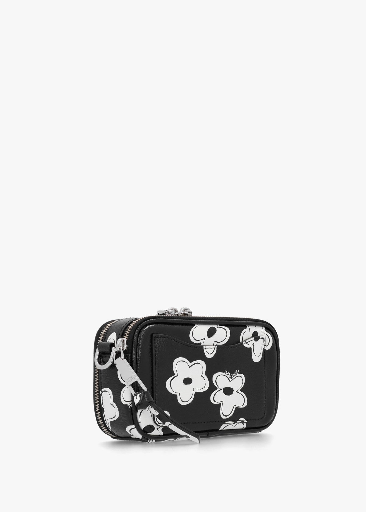 The Daisy Snapshot Black White Leather Camera Bag