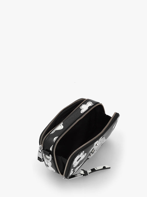 The Daisy Snapshot Black White Leather Camera Bag