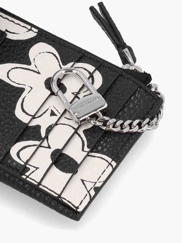 The Daisy Top Zip Multi Black White Wallet