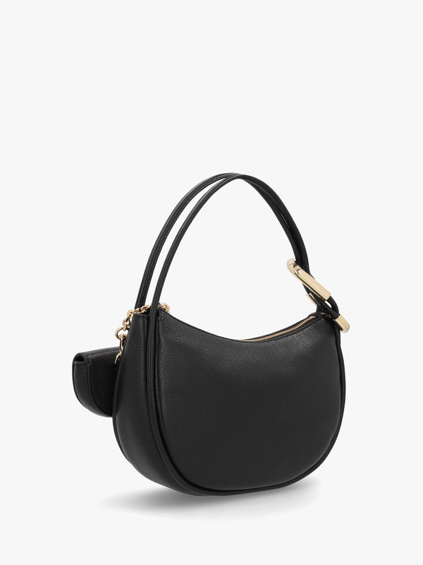 The Dual Black Leather Hobo Bag