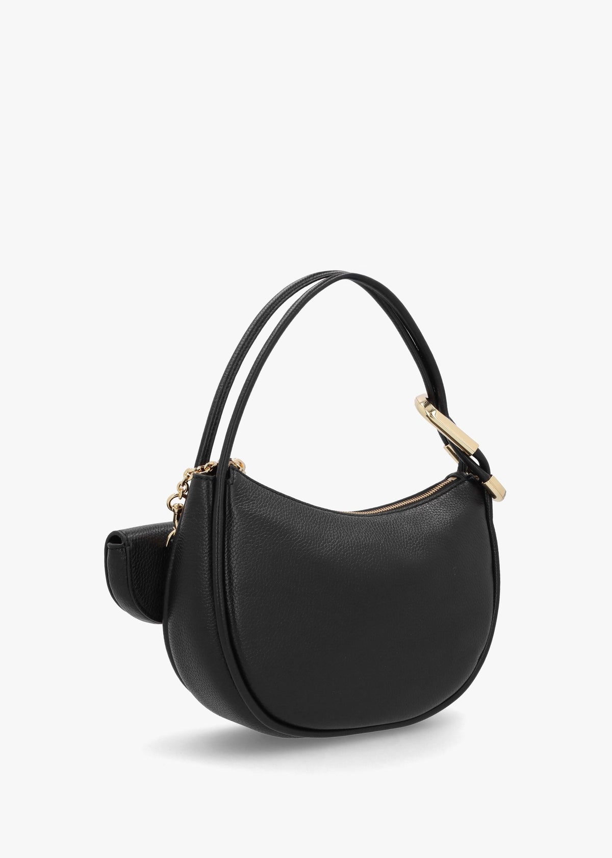 The Dual Black Leather Hobo Bag