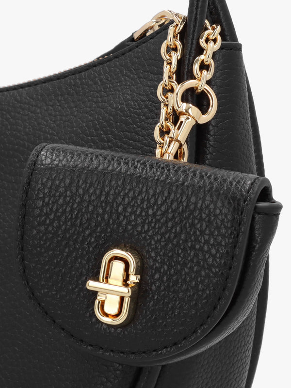 The Dual Black Leather Hobo Bag