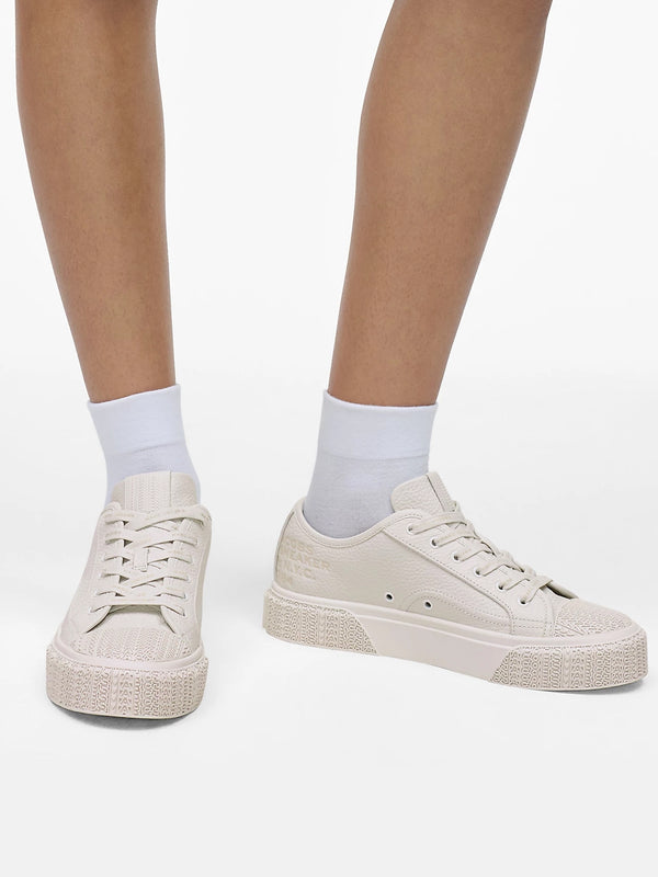 The Leather Cotton White Trainers
