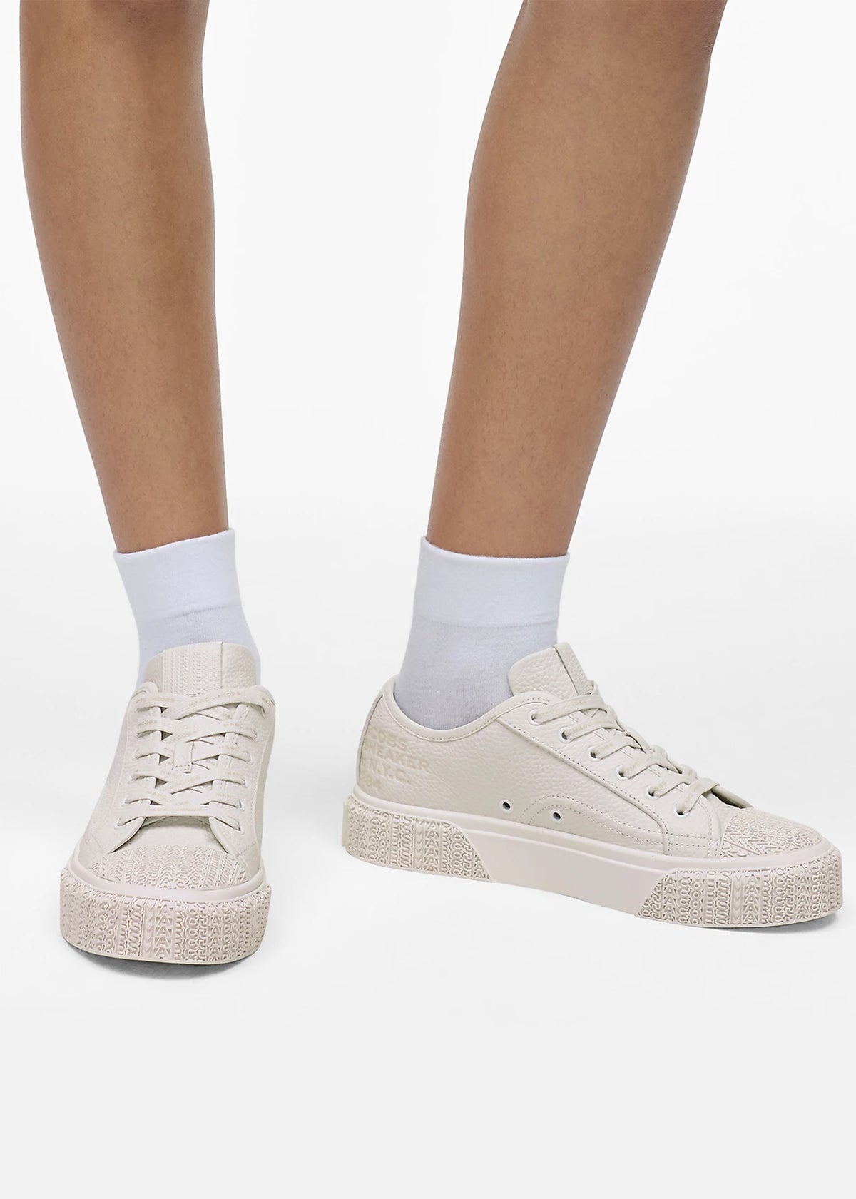 The Leather Cotton White Trainers