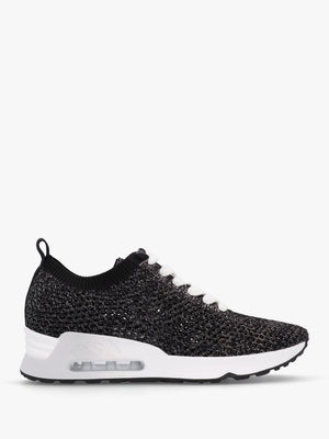 Laika Knitted Lurex Black Silver Trainers