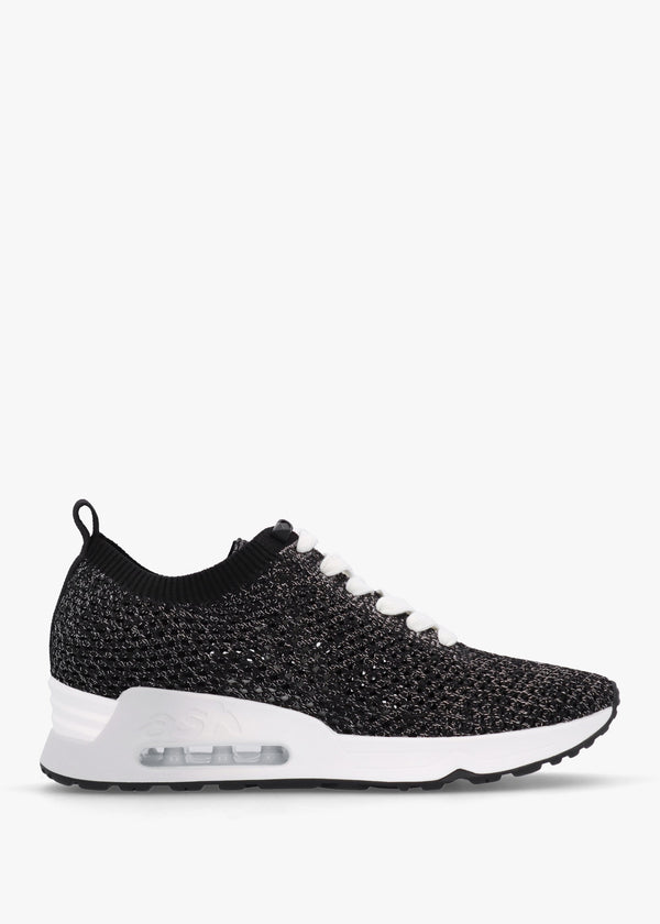 Laika Knitted Lurex Black Silver Trainers