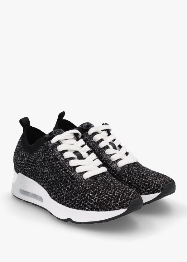 Laika Knitted Lurex Black Silver Trainers