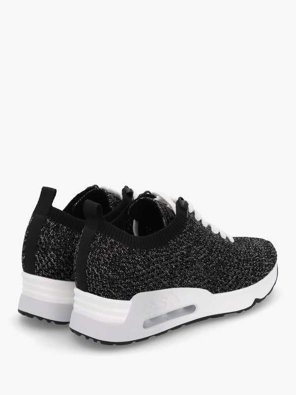 Laika Knitted Lurex Black Silver Trainers
