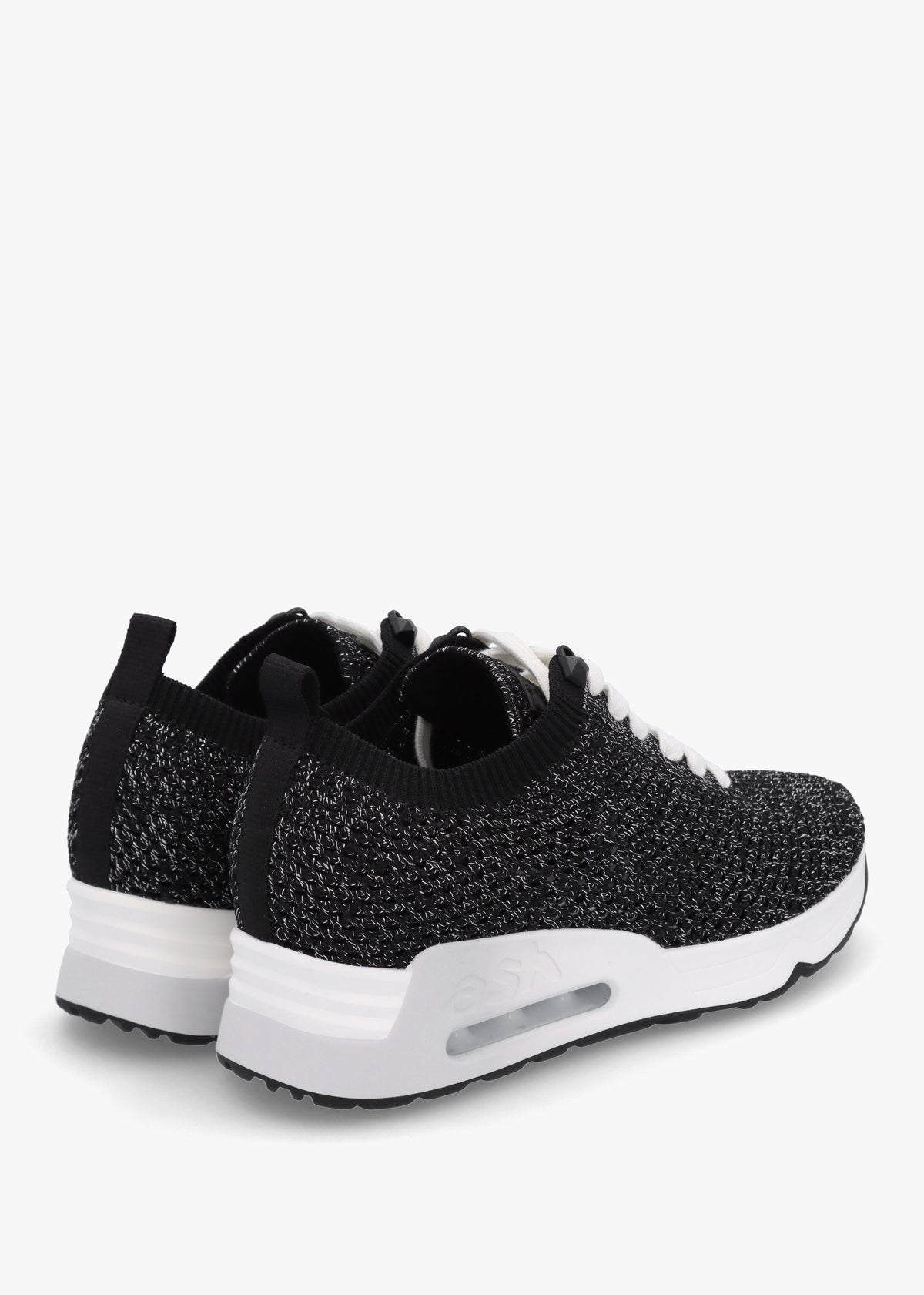 Laika Knitted Lurex Black Silver Trainers