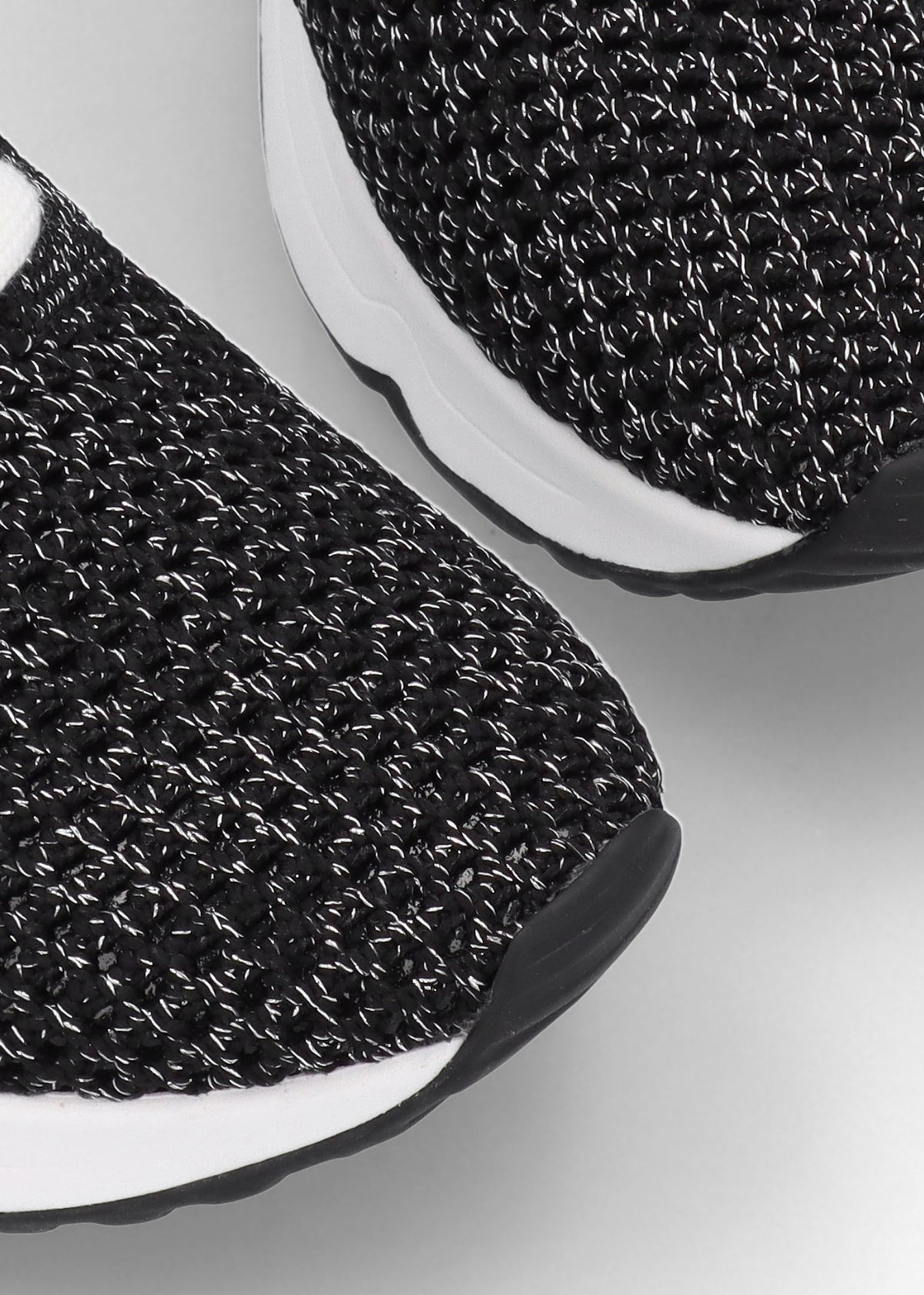 Laika Knitted Lurex Black Silver Trainers