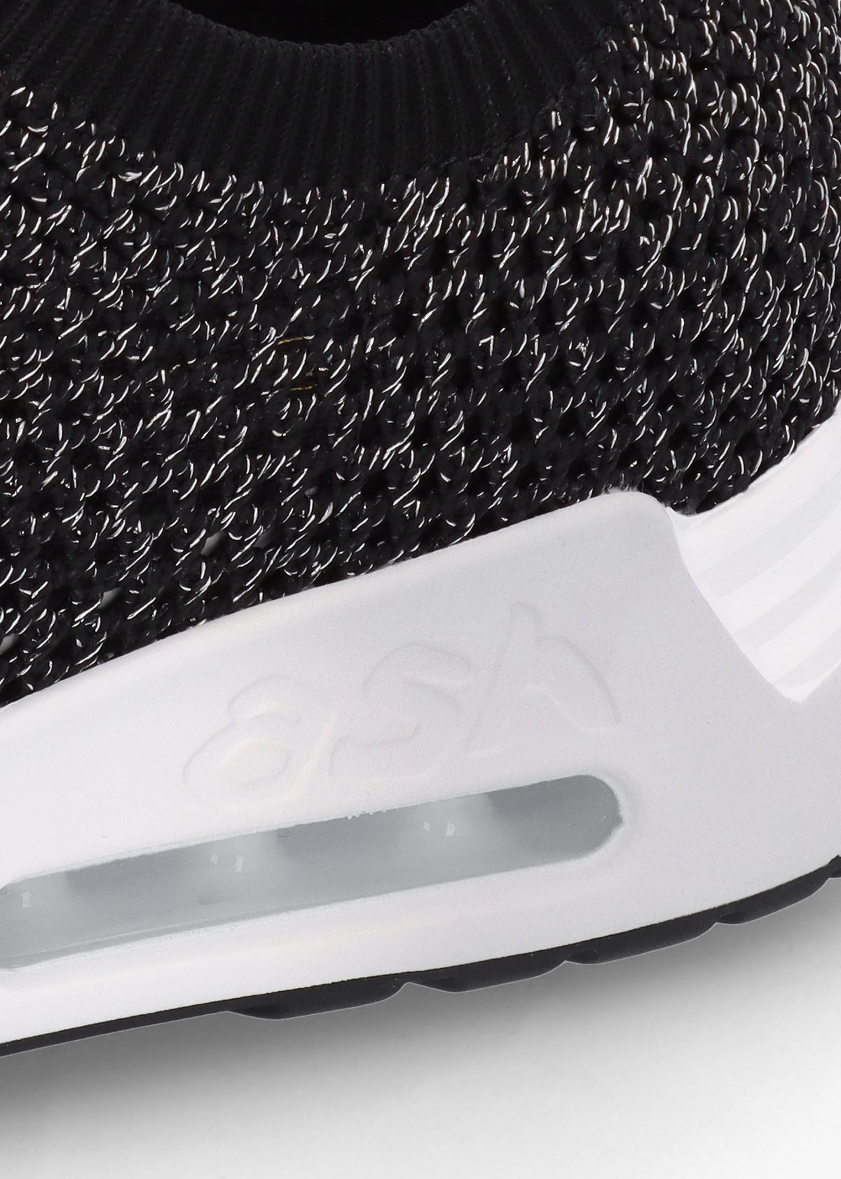 Laika Knitted Lurex Black Silver Trainers