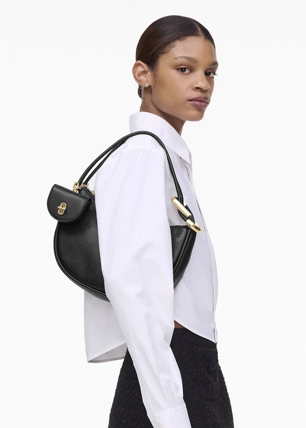 The Dual Black Leather Hobo Bag