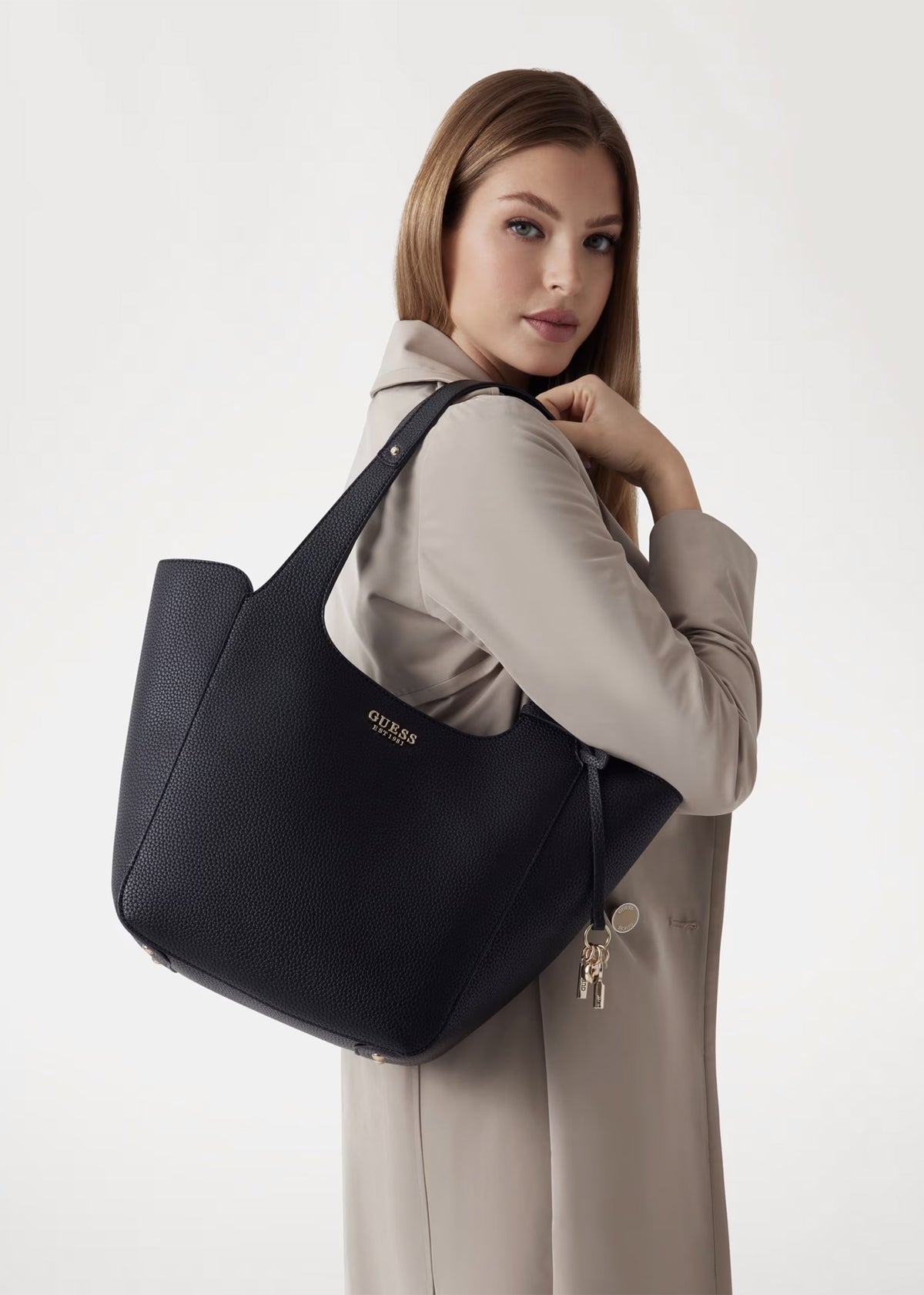 Helina Black Tote Bag