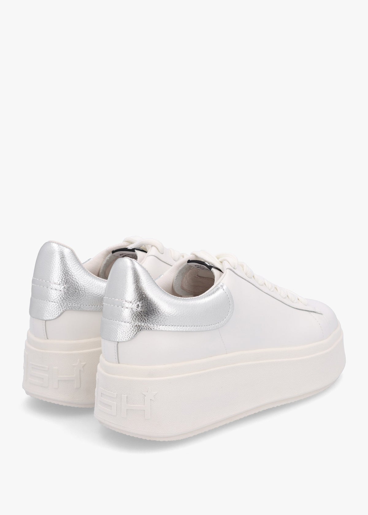 Mody White Silver Nappa Leather Chunky Trainers