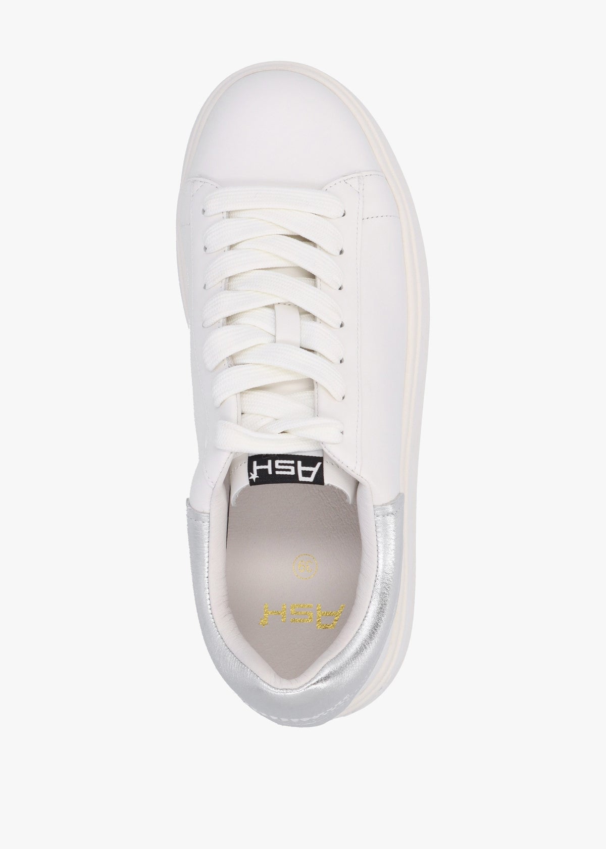 Mody White Silver Nappa Leather Chunky Trainers