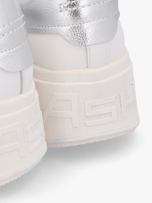 Mody White Silver Nappa Leather Chunky Trainers