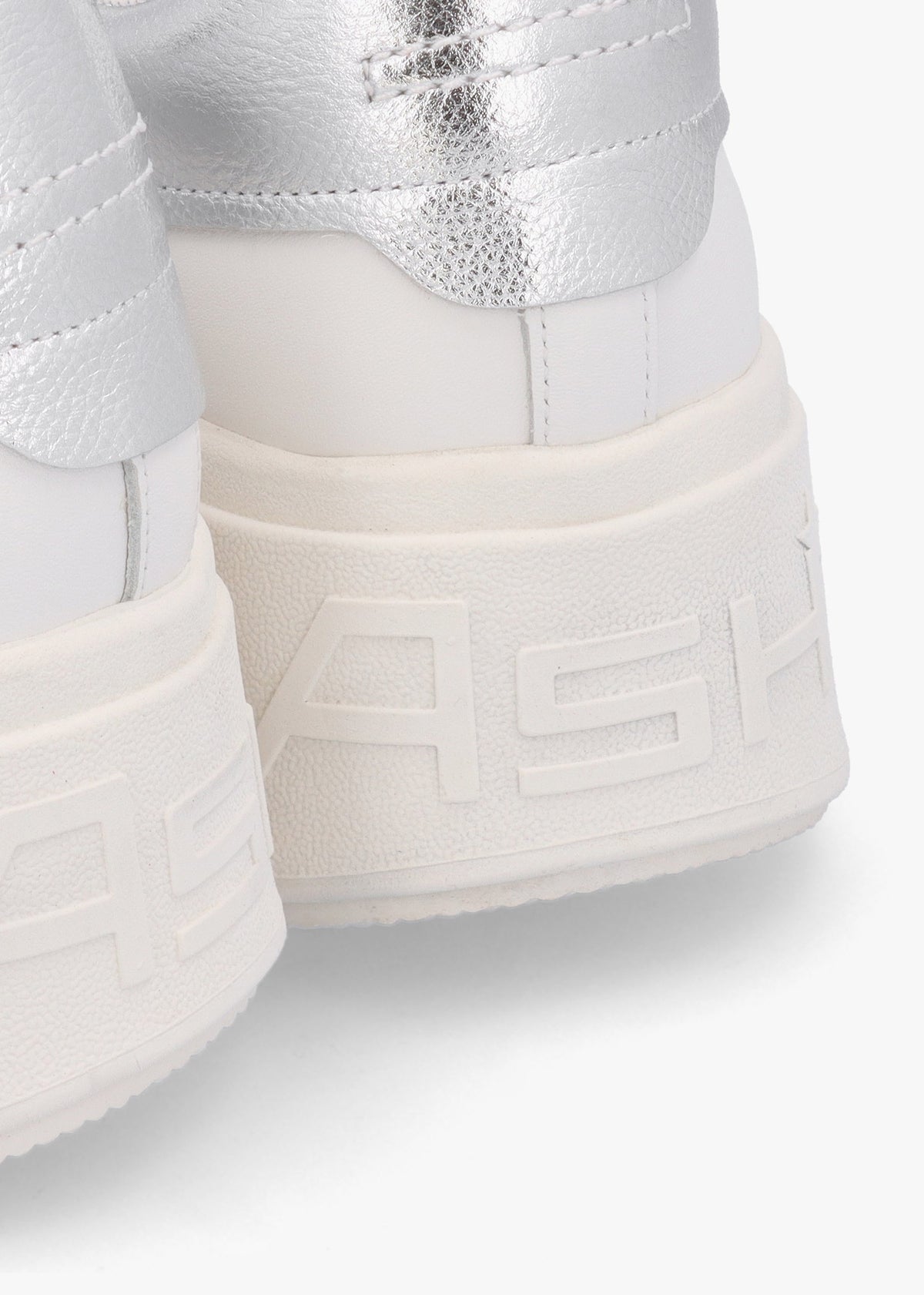 Mody White Silver Nappa Leather Chunky Trainers