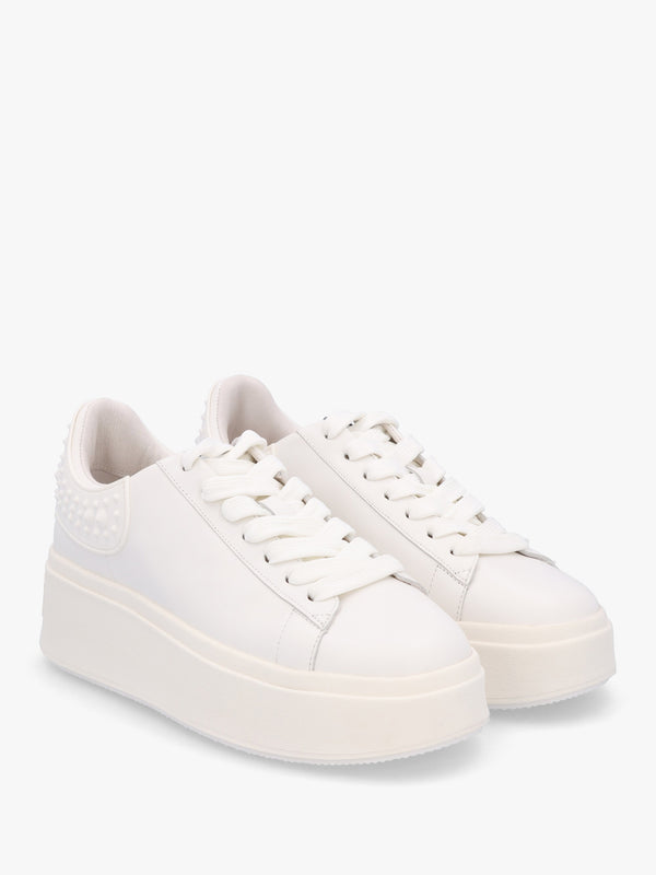 Moby Rubber White Leather Chunky Trainers