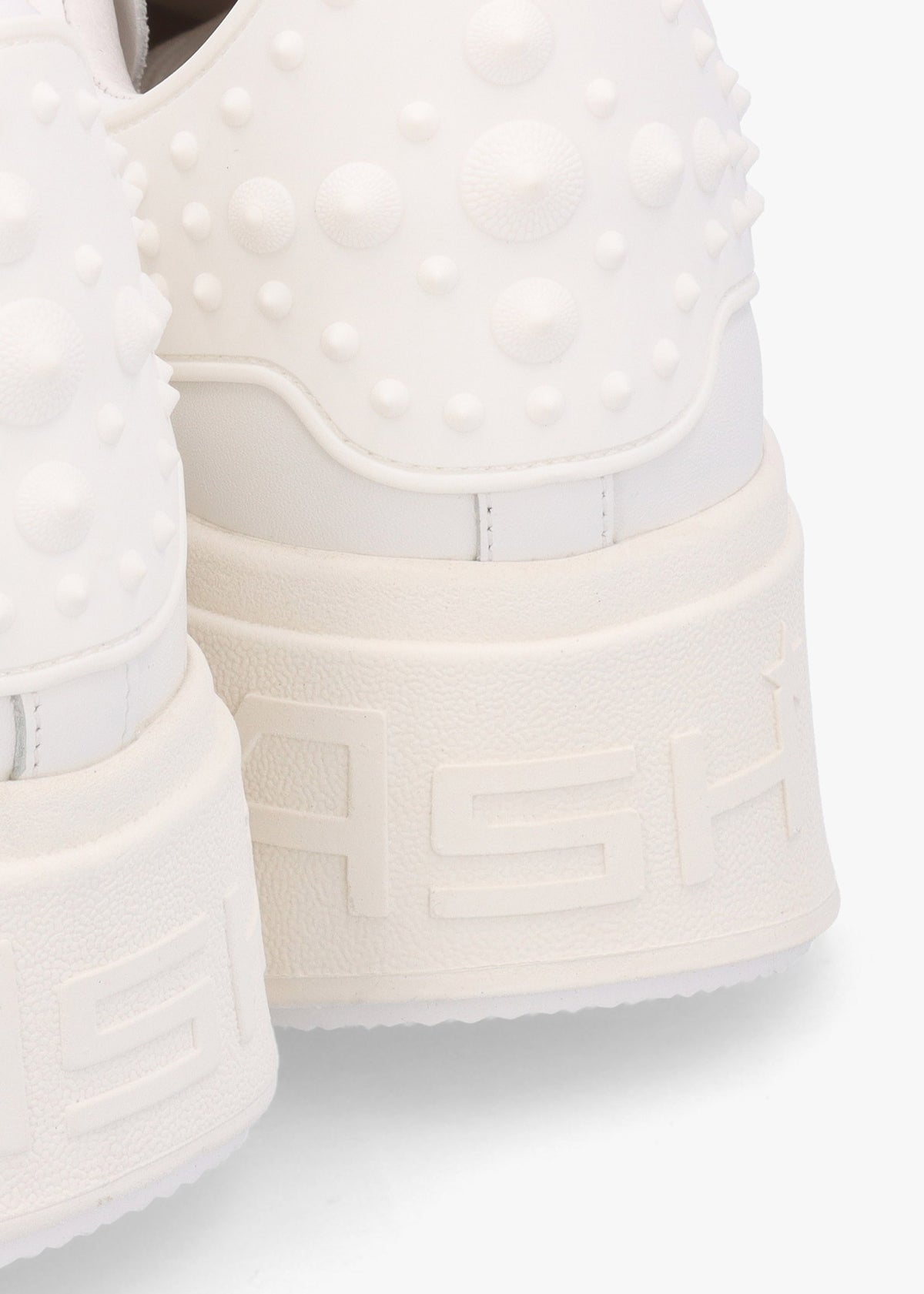 Moby Rubber White Leather Chunky Trainers