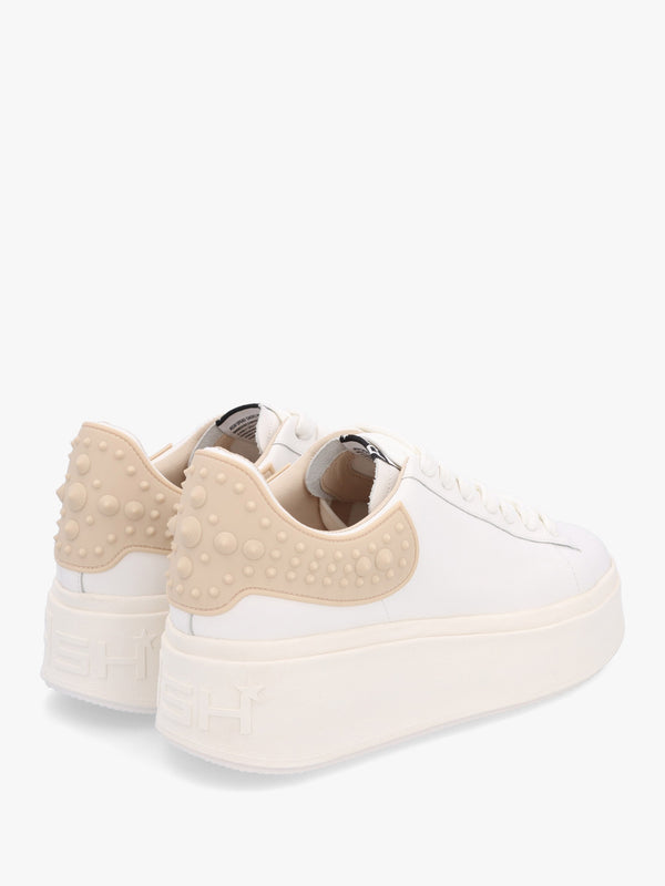 Mody Rubber White Beige Leather Chunky Trainers