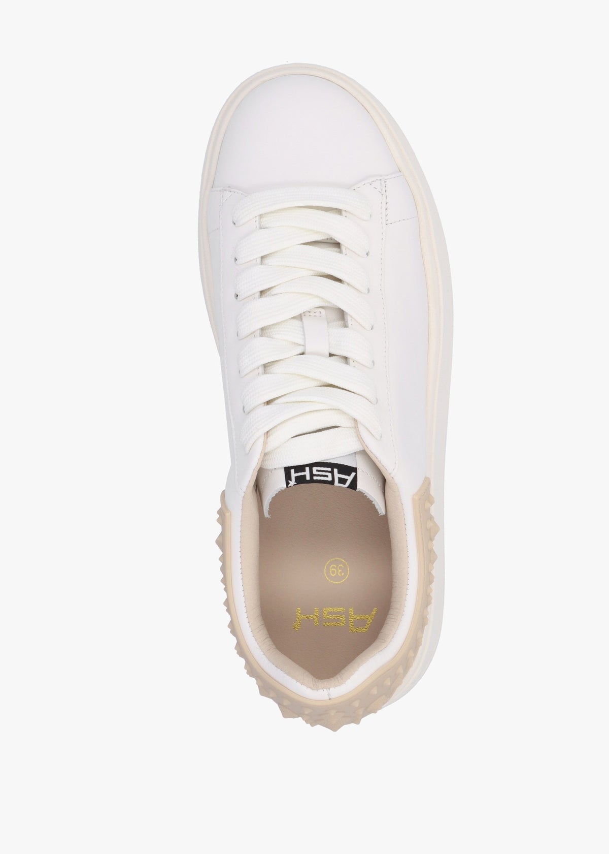 Mody Rubber White Beige Leather Chunky Trainers