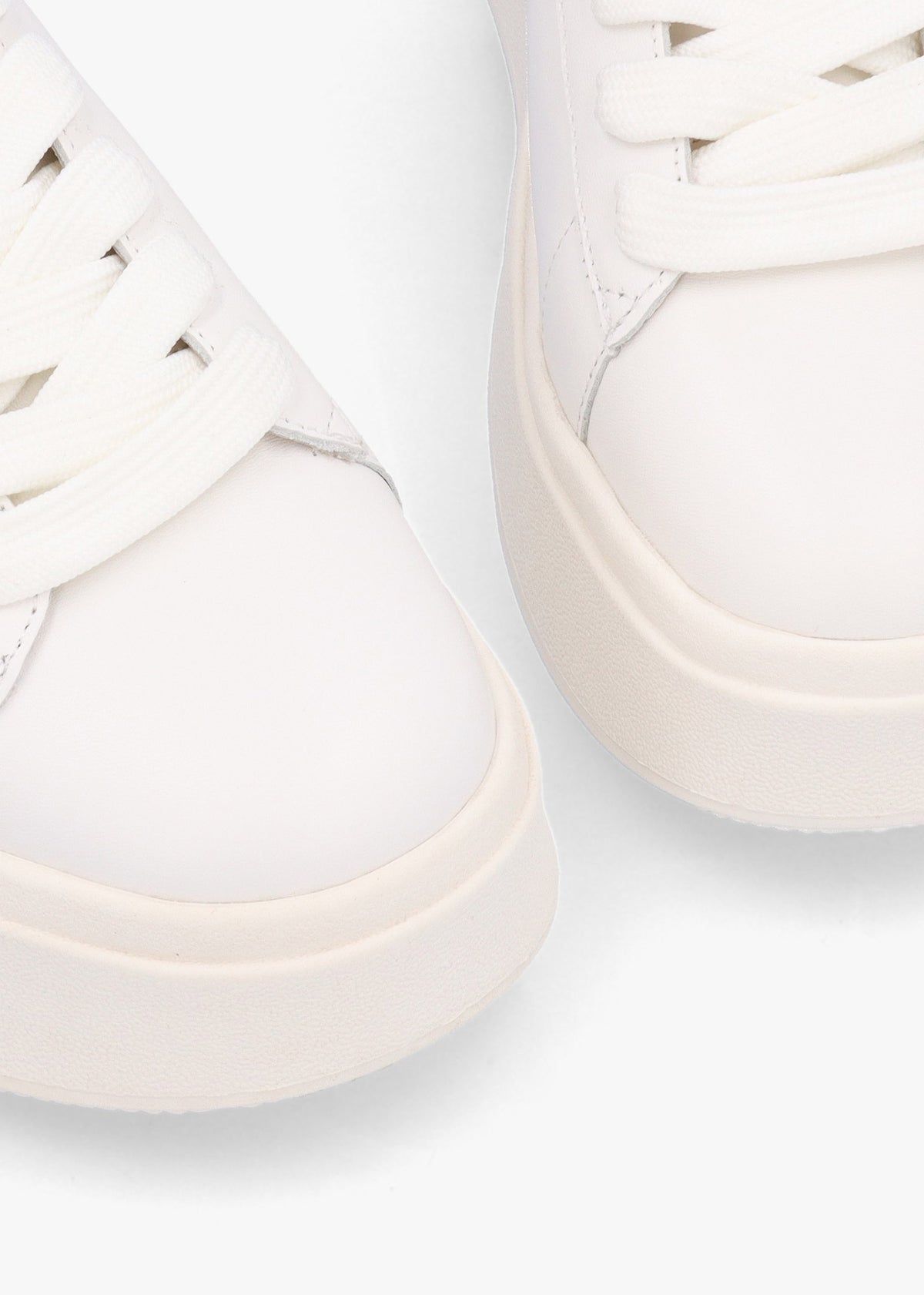 Mody Rubber White Beige Leather Chunky Trainers