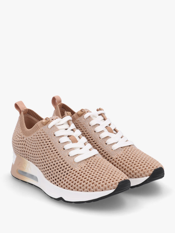 Laika Knitted Lurex Sand Gold Trainers
