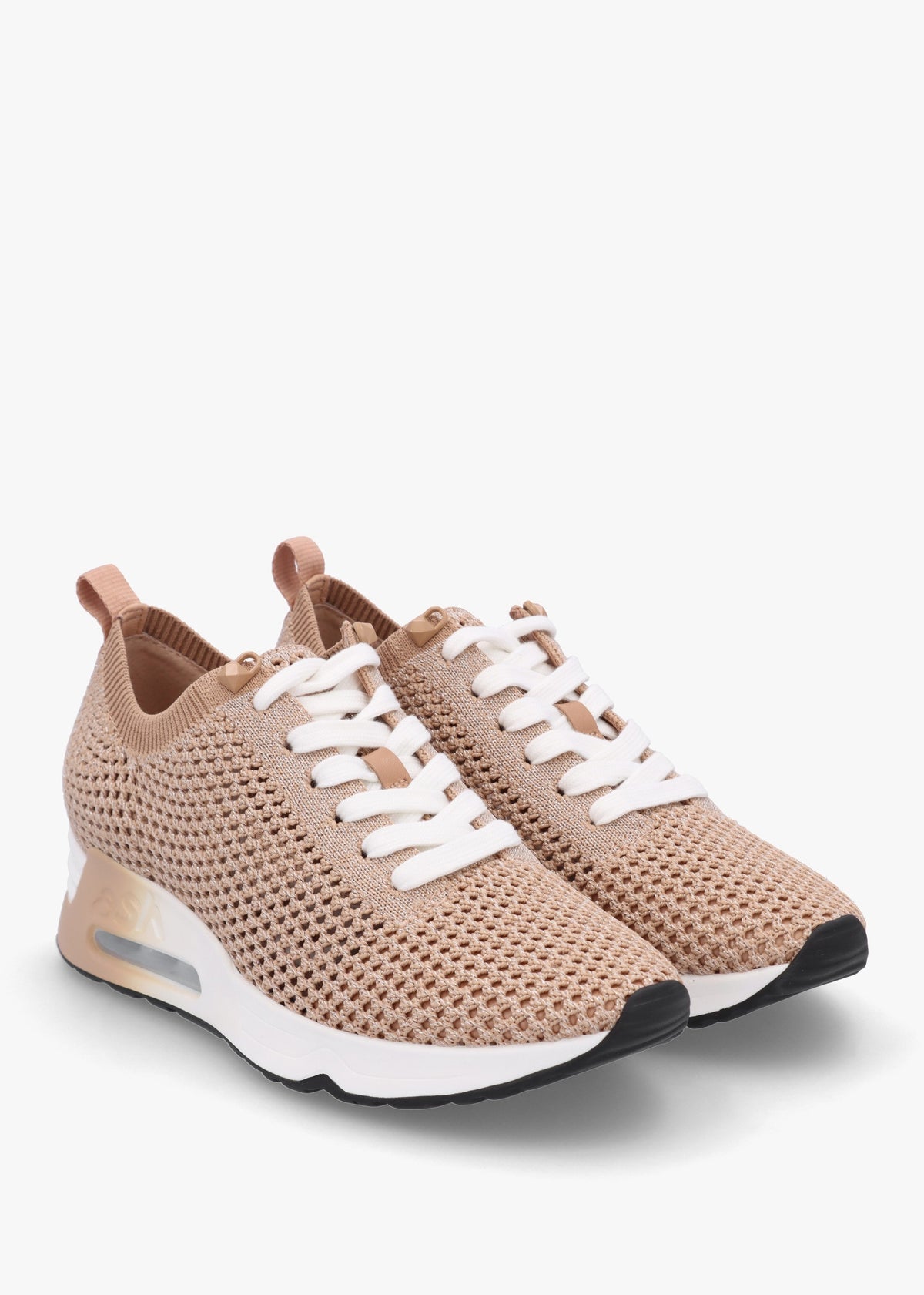 Laika Knitted Lurex Sand Gold Trainers