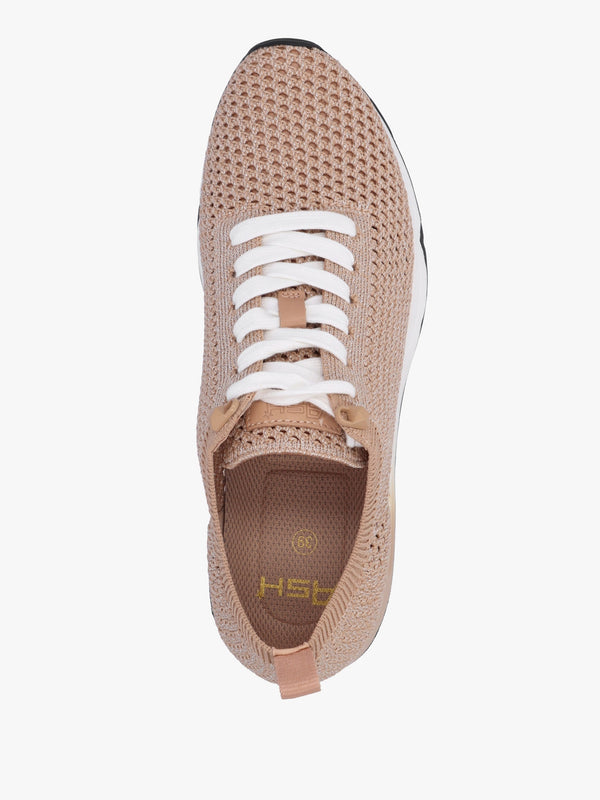 Laika Knitted Lurex Sand Gold Trainers