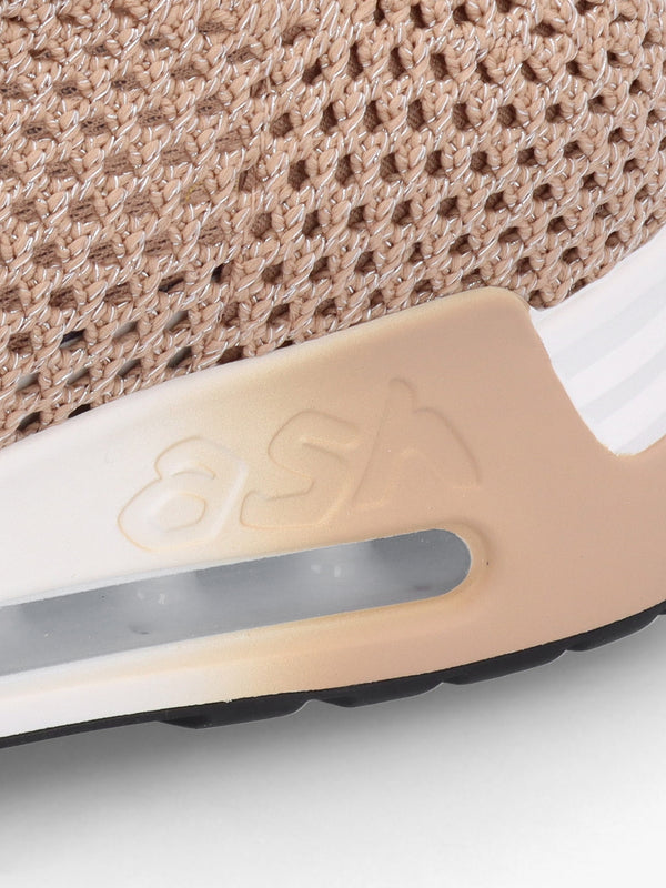 Laika Knitted Lurex Sand Gold Trainers