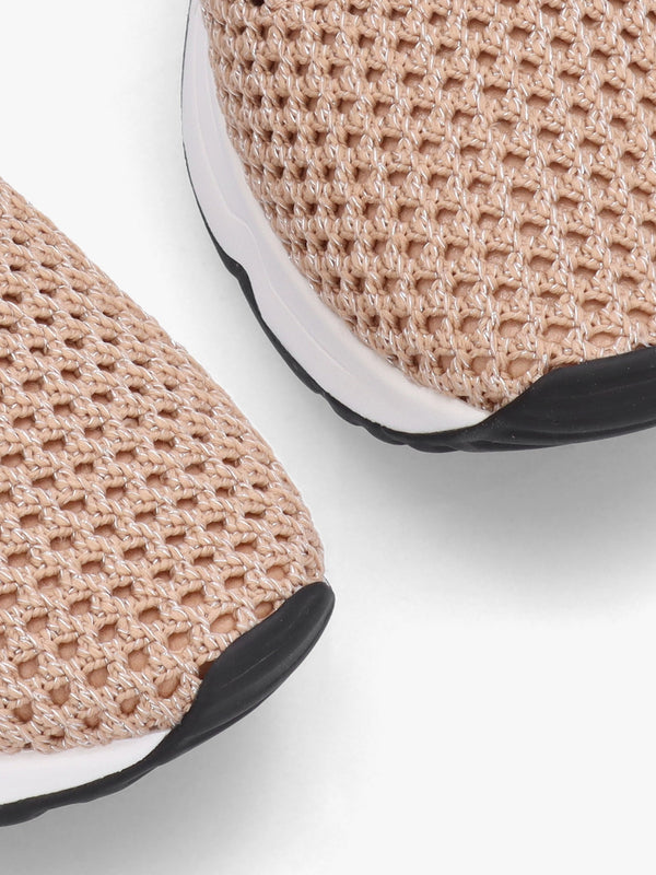 Laika Knitted Lurex Sand Gold Trainers
