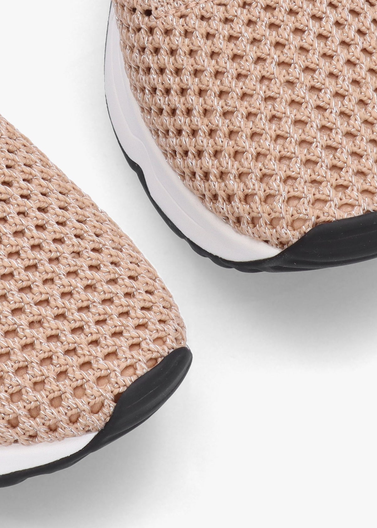 Laika Knitted Lurex Sand Gold Trainers