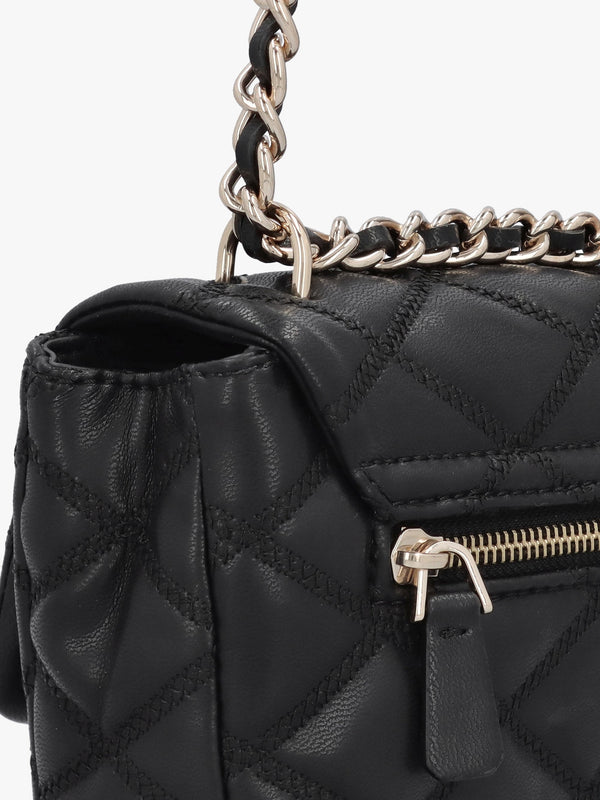 Tamsin Quilted Black Cross-Body Bag